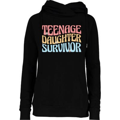 Teenage Daughter Survivor Groovy Dad Mom FatherS Day Gift Womens Funnel Neck Pullover Hood