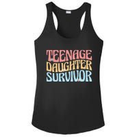 Teenage Daughter Survivor Groovy Dad Mom FatherS Day Gift Ladies PosiCharge Competitor Racerback Tank