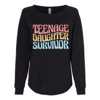 Teenage Daughter Survivor Groovy Dad Mom FatherS Day Gift Womens California Wash Sweatshirt