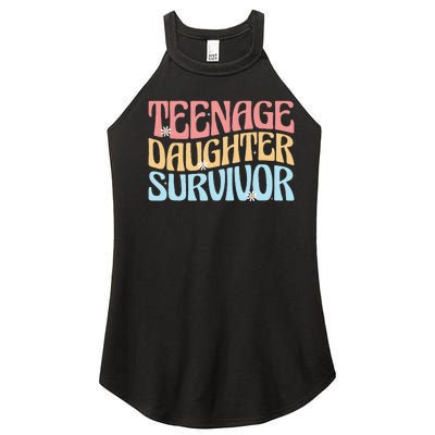 Teenage Daughter Survivor Groovy Dad Mom FatherS Day Gift Women's Perfect Tri Rocker Tank