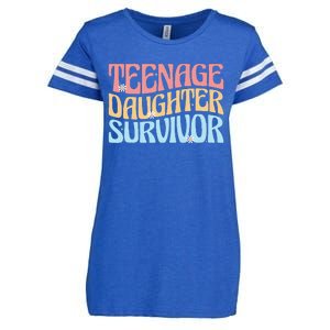 Teenage Daughter Survivor Groovy Dad Mom FatherS Day Gift Enza Ladies Jersey Football T-Shirt