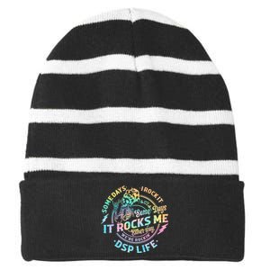 Tie Dye Some Days I Rock It Some Days It Rocks Me Dsp Life Some Days I Rock Dsp Striped Beanie with Solid Band