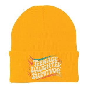 Teenage Daughter Survivor Fathers Day Dad Joke Knit Cap Winter Beanie