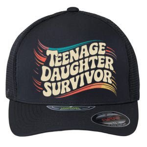 Teenage Daughter Survivor Fathers Day Dad Joke Flexfit Unipanel Trucker Cap