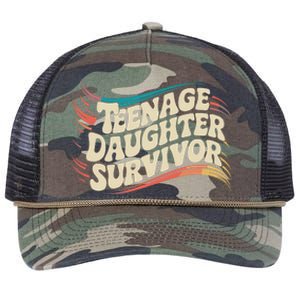 Teenage Daughter Survivor Fathers Day Dad Joke Retro Rope Trucker Hat Cap