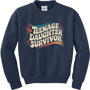 Teenage Daughter Survivor Fathers Day Dad Joke Kids Sweatshirt