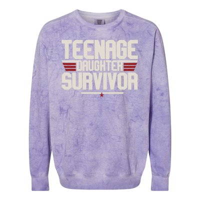 Teenage Daughter Survivor Funny Parent Gift Colorblast Crewneck Sweatshirt