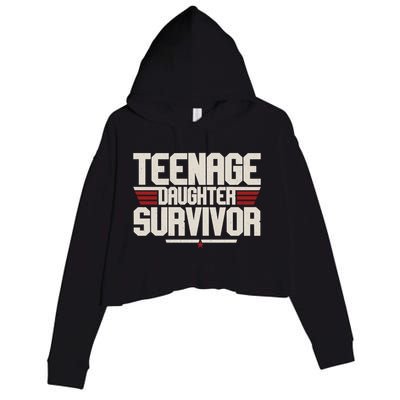 Teenage Daughter Survivor Funny Parent Gift Crop Fleece Hoodie