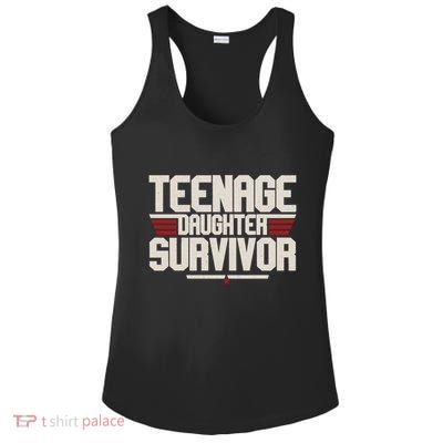 Teenage Daughter Survivor Funny Parent Gift Ladies PosiCharge Competitor Racerback Tank