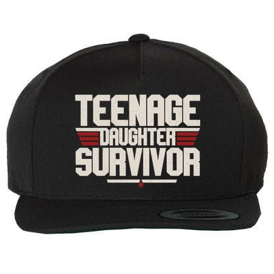 Teenage Daughter Survivor Funny Parent Gift Wool Snapback Cap
