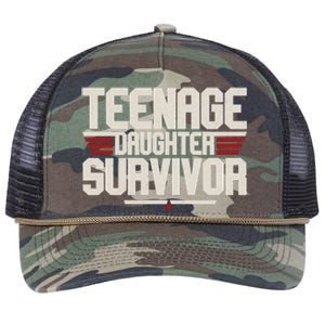 Teenage Daughter Survivor Funny Parent Gift Retro Rope Trucker Hat Cap