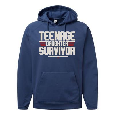 Teenage Daughter Survivor Funny Parent Gift Performance Fleece Hoodie