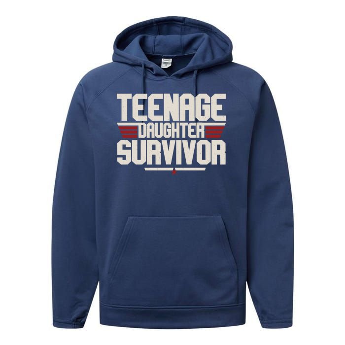 Teenage Daughter Survivor Funny Parent Gift Performance Fleece Hoodie