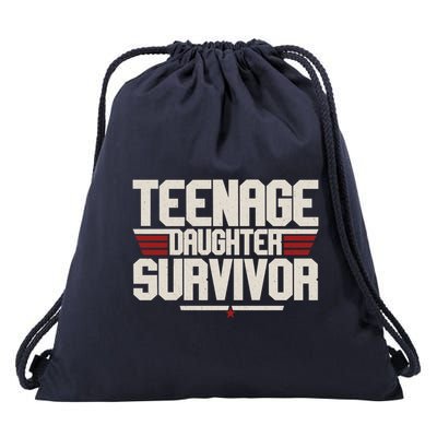 Teenage Daughter Survivor Funny Parent Gift Drawstring Bag
