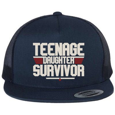 Teenage Daughter Survivor Funny Parent Gift Flat Bill Trucker Hat