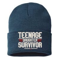 Teenage Daughter Survivor Funny Parent Gift Sustainable Knit Beanie