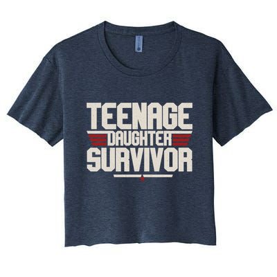 Teenage Daughter Survivor Funny Parent Gift Crop Top