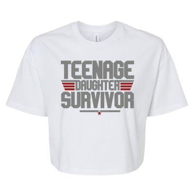 Teenage Daughter Survivor Funny Parent Gift Bella+Canvas Jersey Crop Tee