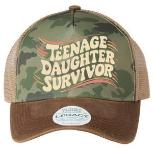 Teenage Daughter Survivor Fathers Day Dad Joke Legacy Tie Dye Trucker Hat