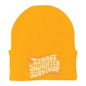 Teenage Daughter Survivor Fathers Day Dad Joke Knit Cap Winter Beanie