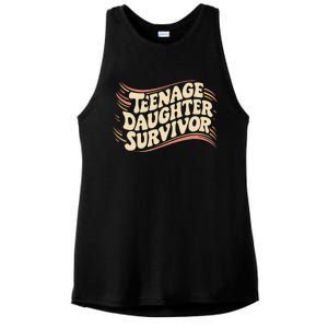 Teenage Daughter Survivor Fathers Day Dad Joke Ladies PosiCharge Tri-Blend Wicking Tank