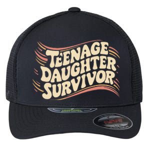 Teenage Daughter Survivor Fathers Day Dad Joke Flexfit Unipanel Trucker Cap