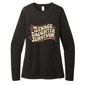 Teenage Daughter Survivor Fathers Day Dad Joke Womens CVC Long Sleeve Shirt