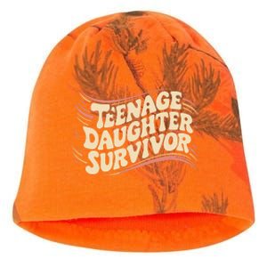 Teenage Daughter Survivor Fathers Day Dad Joke Kati - Camo Knit Beanie