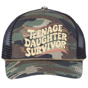 Teenage Daughter Survivor Fathers Day Dad Joke Retro Rope Trucker Hat Cap