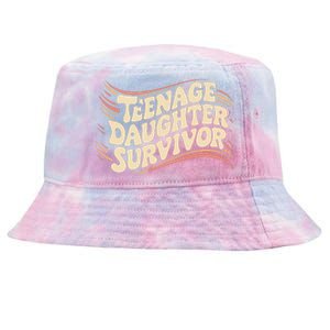 Teenage Daughter Survivor Fathers Day Dad Joke Tie-Dyed Bucket Hat