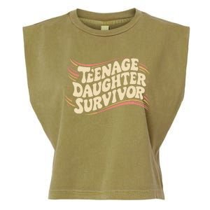 Teenage Daughter Survivor Fathers Day Dad Joke Garment-Dyed Women's Muscle Tee