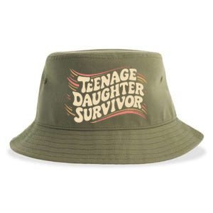 Teenage Daughter Survivor Fathers Day Dad Joke Sustainable Bucket Hat