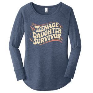 Teenage Daughter Survivor Fathers Day Dad Joke Women's Perfect Tri Tunic Long Sleeve Shirt