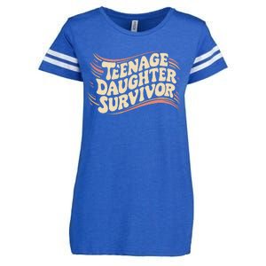 Teenage Daughter Survivor Fathers Day Dad Joke Enza Ladies Jersey Football T-Shirt