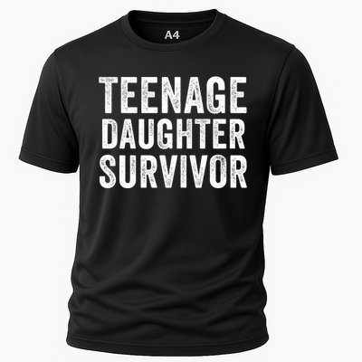 Teenage Daughter Survivor Funny Parent Popular Parenting Quote Cooling Performance Crew T-Shirt