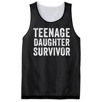 Teenage Daughter Survivor Funny Parent Popular Parenting Quote Mesh Reversible Basketball Jersey Tank