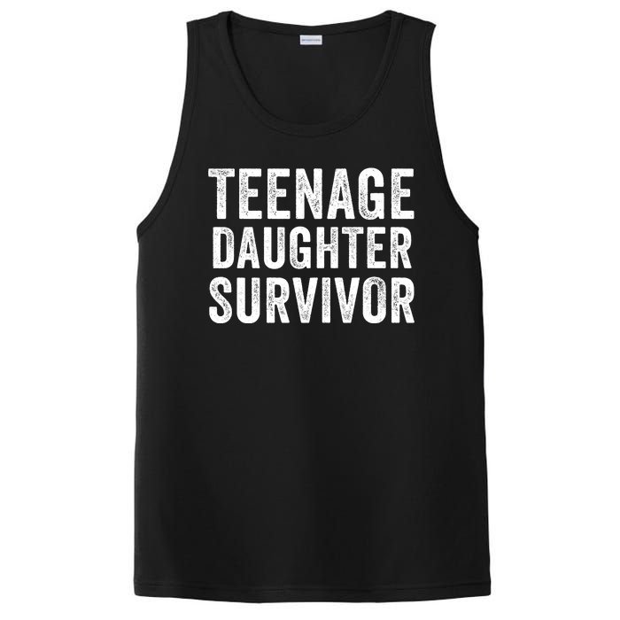 Teenage Daughter Survivor Funny Parent Popular Parenting Quote PosiCharge Competitor Tank