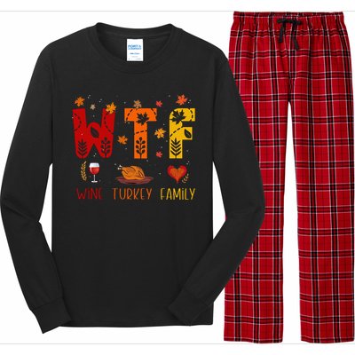 Turkey Day Shenanigans Hilarious Thanksgiving Wine Long Sleeve Pajama Set