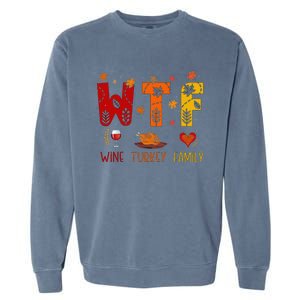 Turkey Day Shenanigans Hilarious Thanksgiving Wine Garment-Dyed Sweatshirt