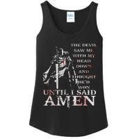 The Devil Saw Me With My Head Down Thought HeD Won Jesus Ladies Essential Tank