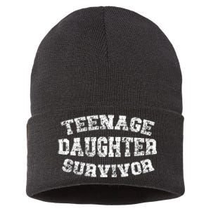 Teenage Daughter Survivor Teenager Dad Mom FatherS Day Sustainable Knit Beanie