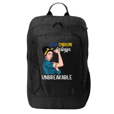 T21 Down Syndrome Awareness Warrior Unbreakable Hope Gift City Backpack