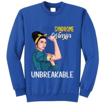 T21 Down Syndrome Awareness Warrior Unbreakable Hope Gift Tall Sweatshirt