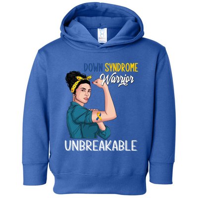 T21 Down Syndrome Awareness Warrior Unbreakable Hope Gift Toddler Hoodie