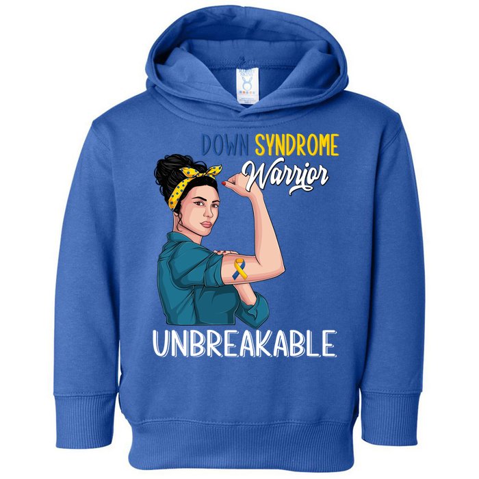 T21 Down Syndrome Awareness Warrior Unbreakable Hope Gift Toddler Hoodie