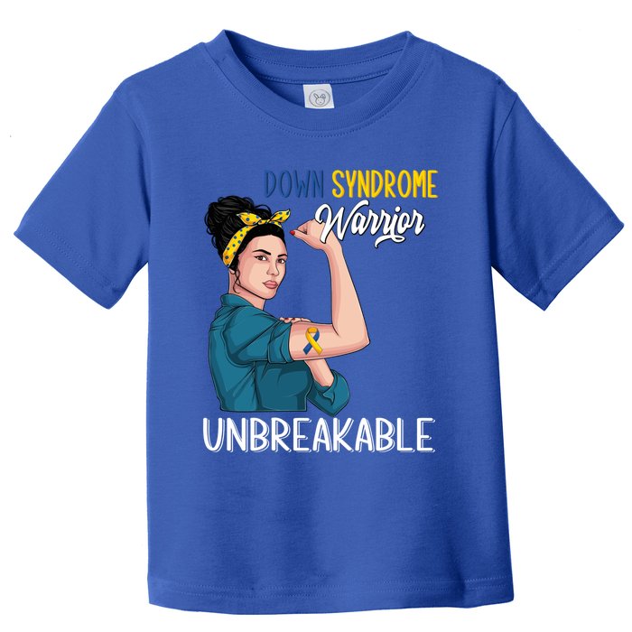 T21 Down Syndrome Awareness Warrior Unbreakable Hope Gift Toddler T-Shirt