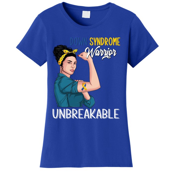 T21 Down Syndrome Awareness Warrior Unbreakable Hope Gift Women's T-Shirt