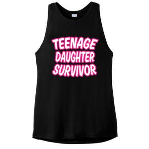 Teenage Daughter Survivor Funny Ladies PosiCharge Tri-Blend Wicking Tank