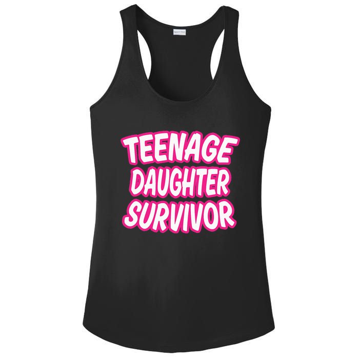 Teenage Daughter Survivor Funny Ladies PosiCharge Competitor Racerback Tank