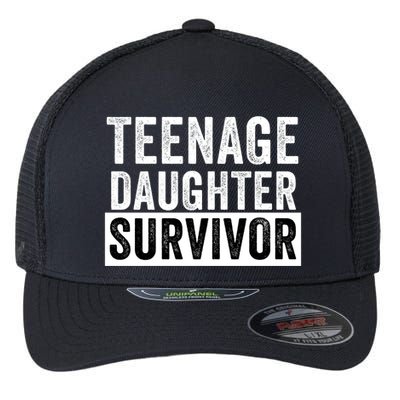 Teenage Daughter Survivor Popular Parenting Quote Funny Parent Flexfit Unipanel Trucker Cap